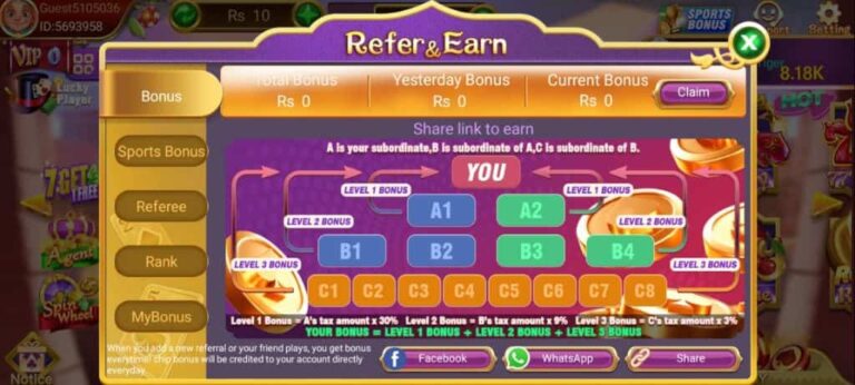 3Patti Loot Referral Bonus